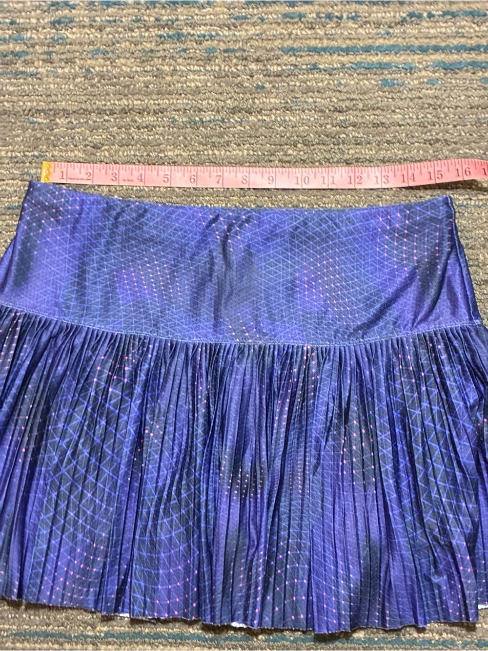 Lucky in Love Blue Purple Pleated Tennis Pickleball Skort Built In Shorts M - Picture 5 of 6